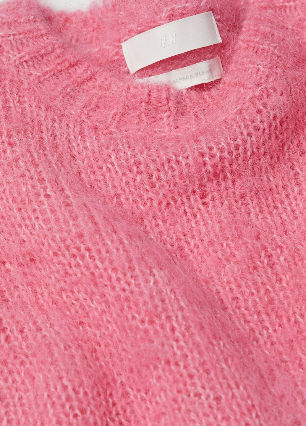 Джемпер H&M однотонный розовый кэжуал