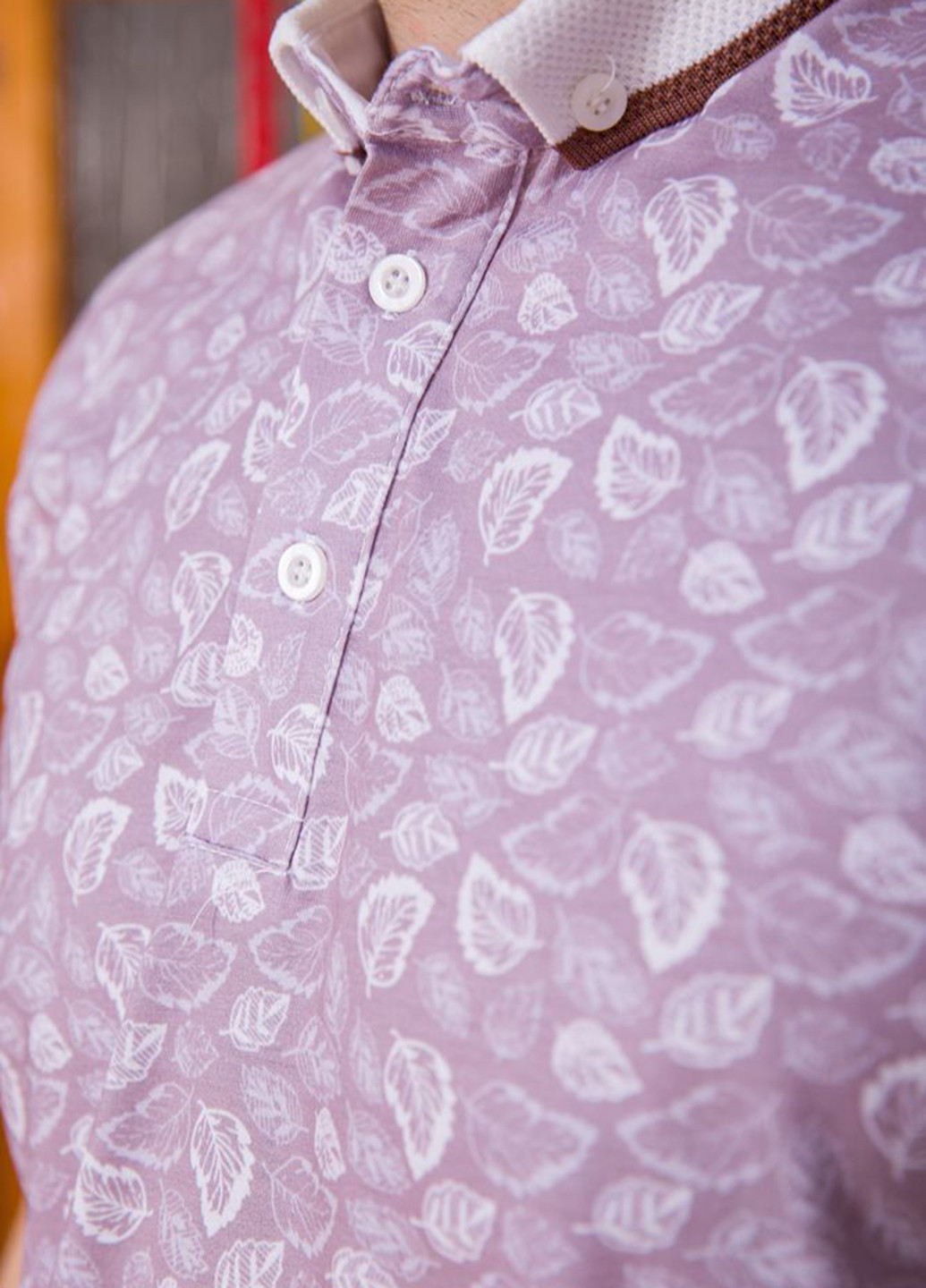 Лиловая футболка-поло для мужчин Ager с рисунком