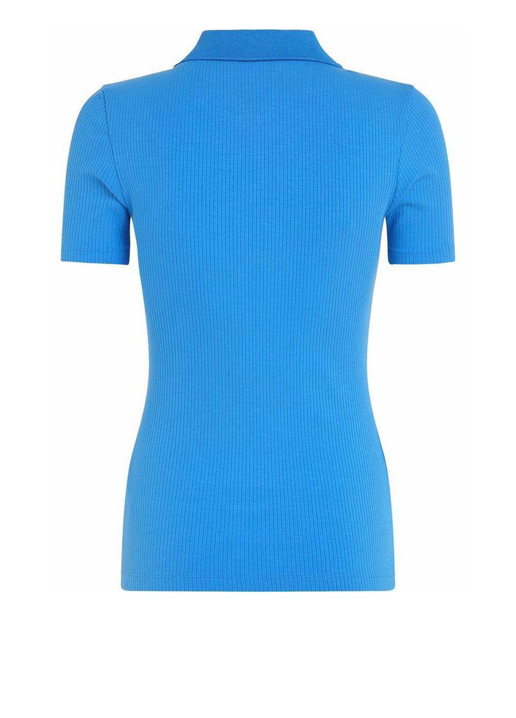 Голубой женская футболка-поло Tommy Hilfiger с логотипом