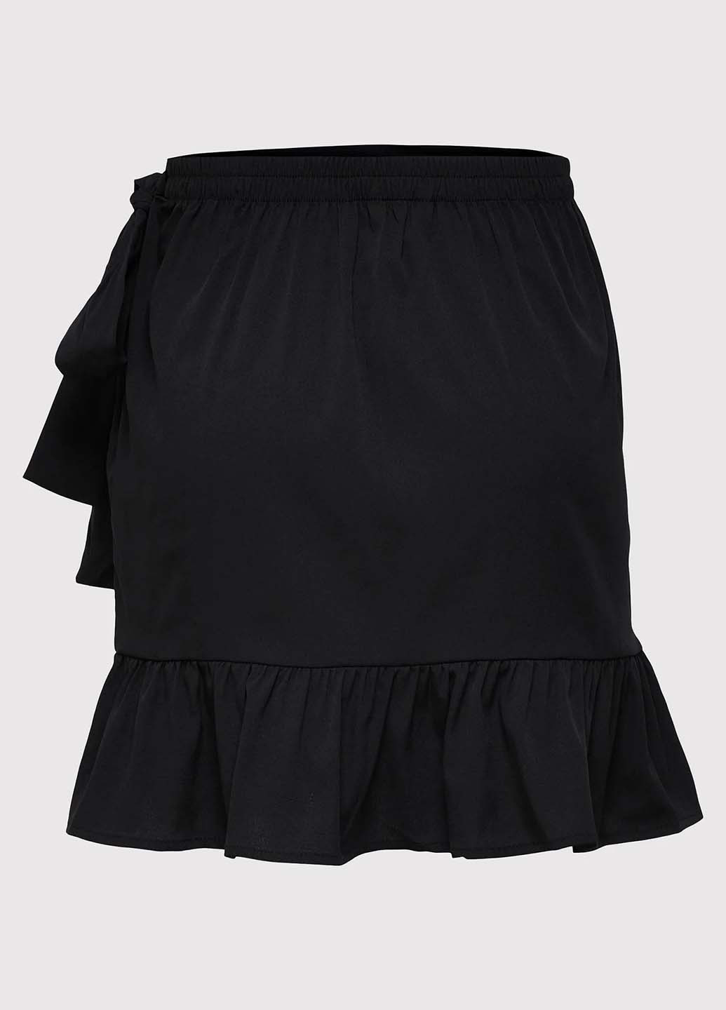 Черная кэжуал однотонная юбка Only на запах