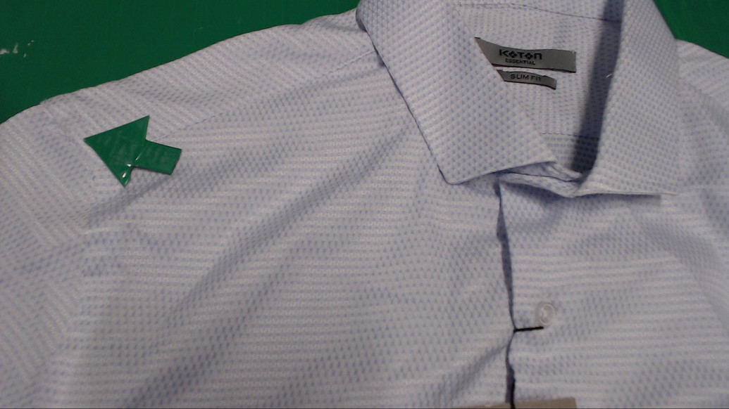 Светло-голубой классическая рубашка с геометрическим узором KOTON