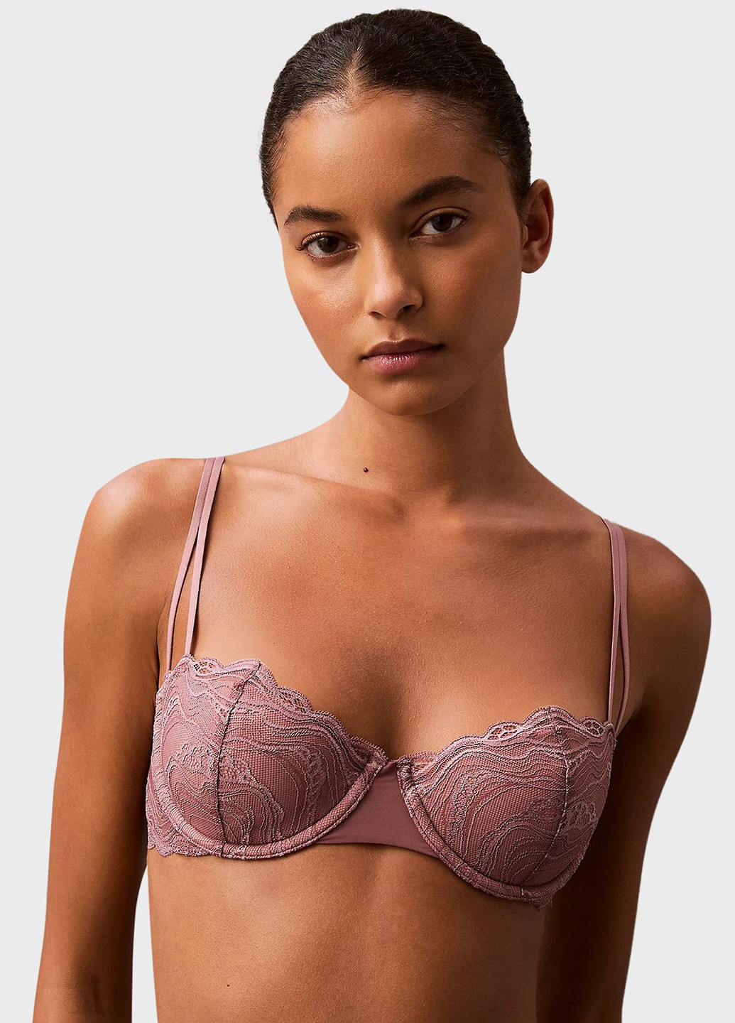 Темно-ліловий балконет бюстгальтер Calvin Klein з кісточками поліамід