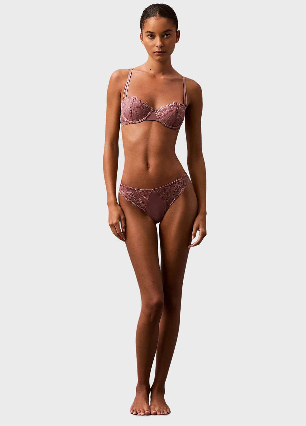 Темно-ліловий балконет бюстгальтер Calvin Klein з кісточками поліамід