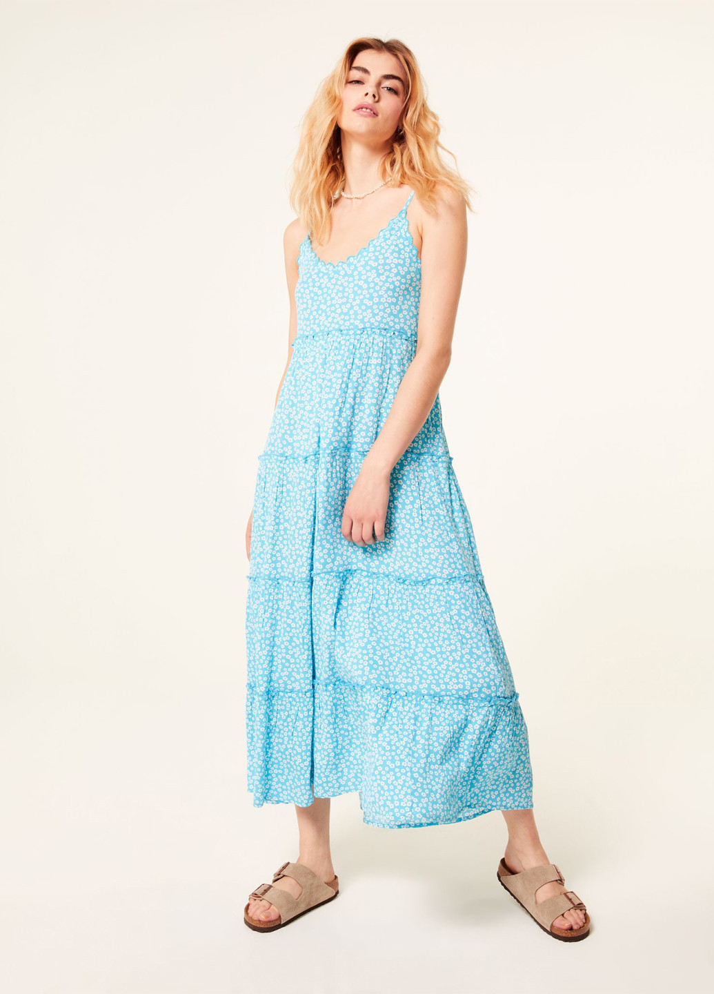 Морской волны кэжуал платье с открытыми плечами Jennyfer с цветочным принтом