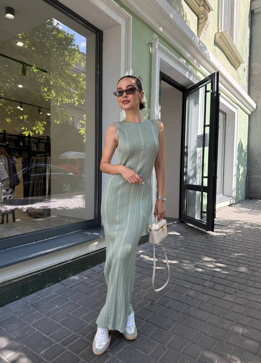 Оливкова кежуал сукня No Brand однотонна