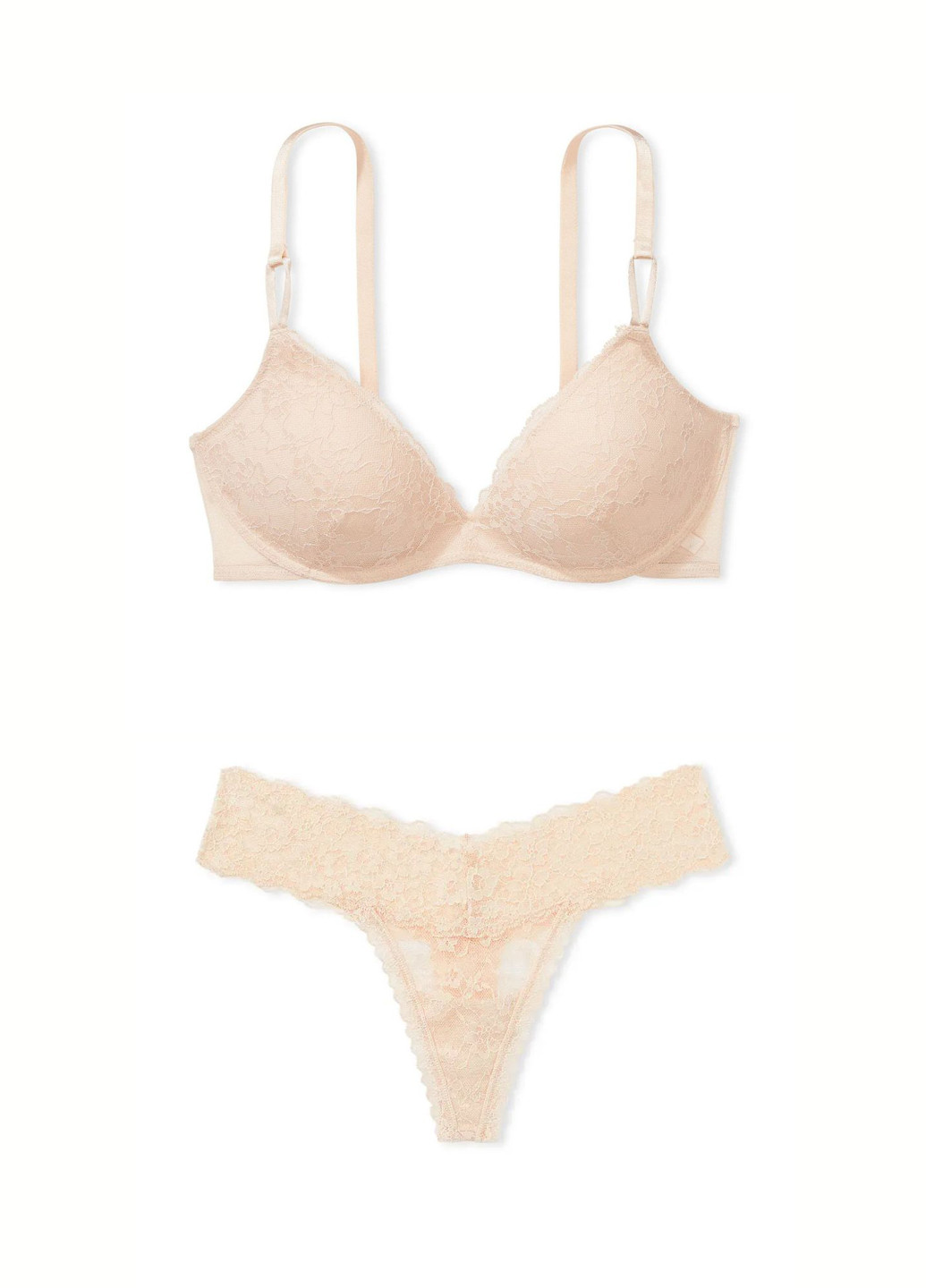 Бежевый демисезонный комплект (бюстгальтер, трусики) Victoria's Secret
