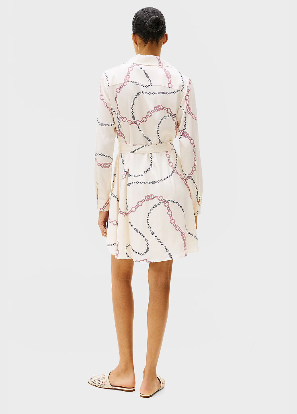 Комбинированное кэжуал платье на запах, клеш Tommy Hilfiger с рисунком