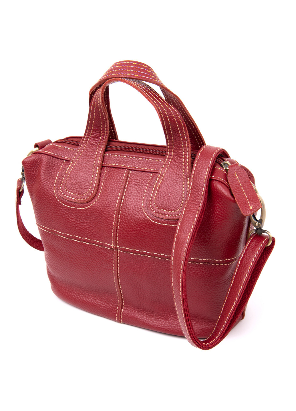 Жіноча шкіряна сумка на блискавці 25х27х5 см Vintage (232990002)