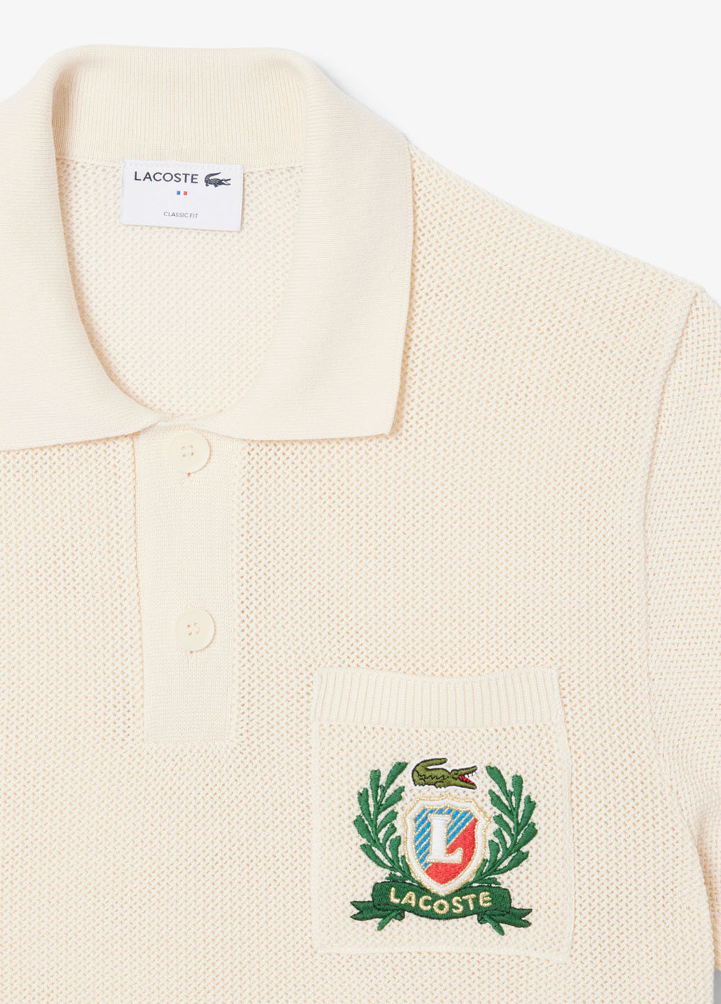 Светло-бежевая футболка-поло для мужчин Lacoste однотонная