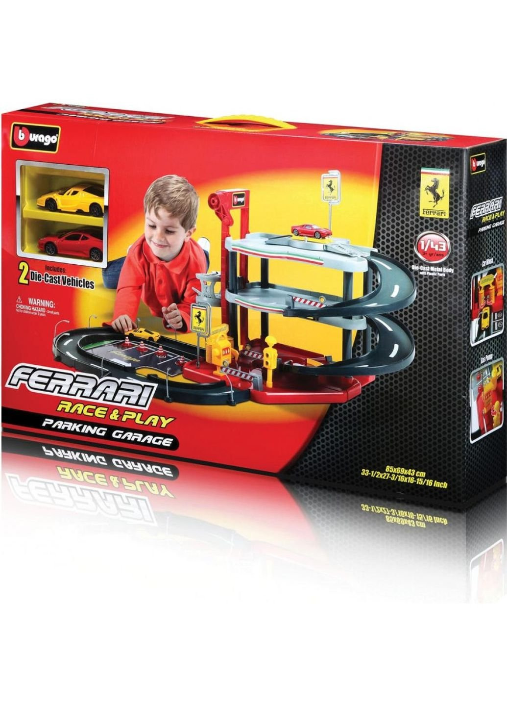 Игровой набор Гараж Ferrari (3 уровня, 2 машинки 1:43) (18-31204) Bburago (254083351)