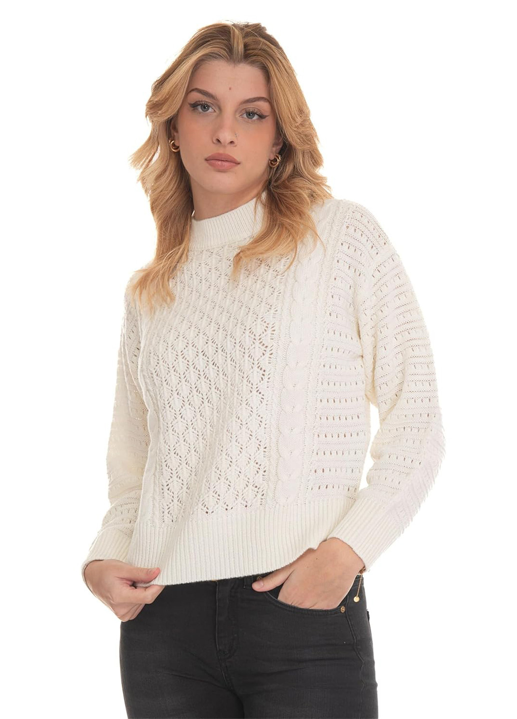 Молочний демісезонний светр джемпер Guess