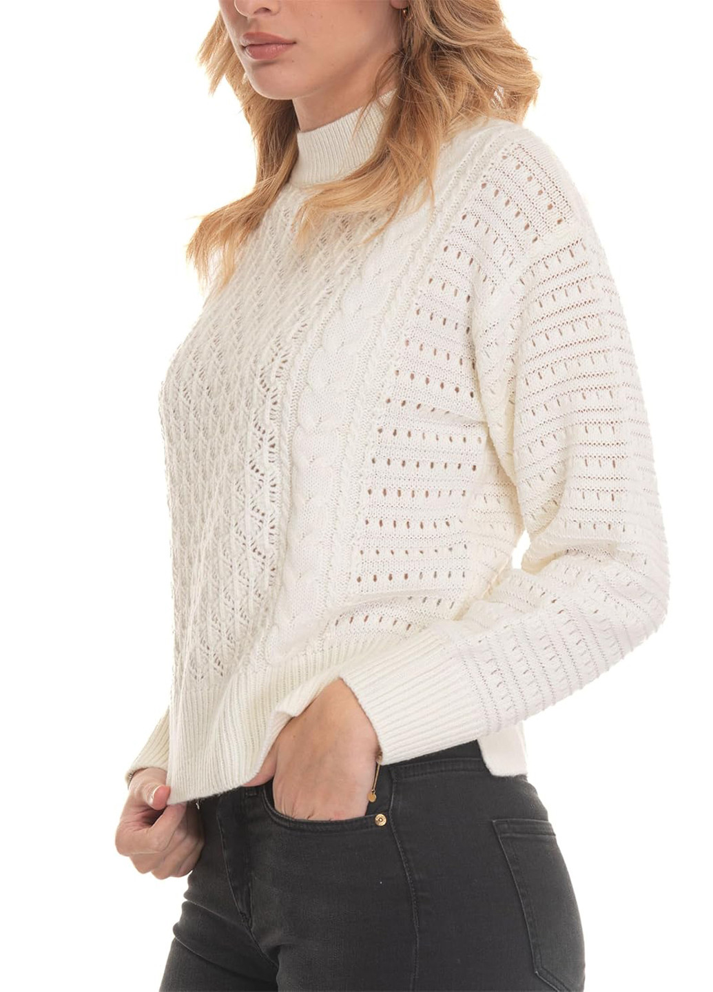 Молочний демісезонний светр джемпер Guess