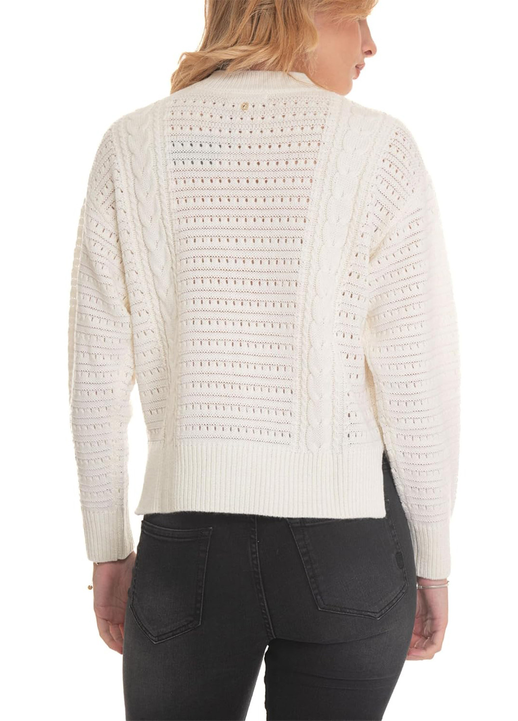 Молочний демісезонний светр джемпер Guess