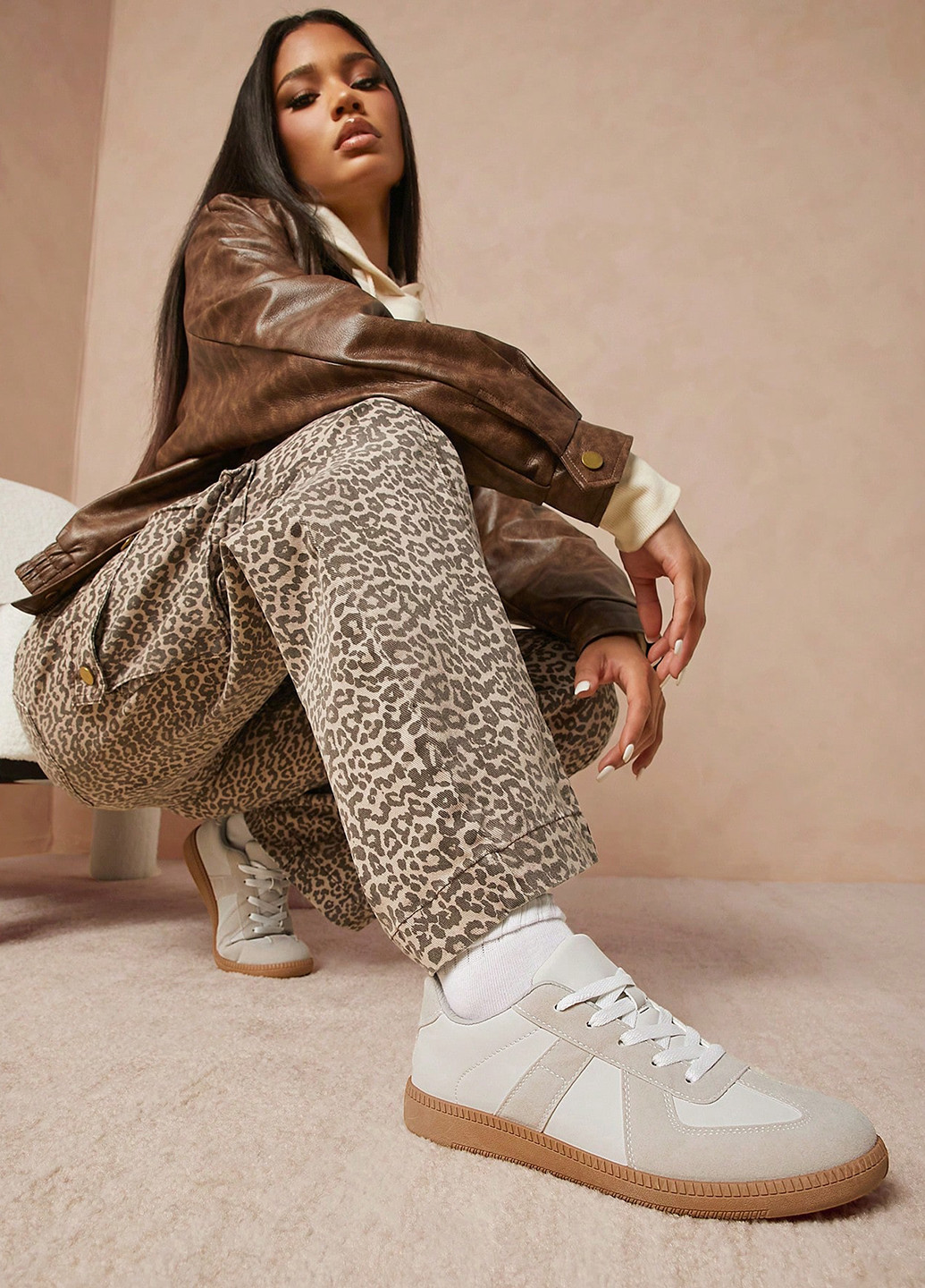 Кроссовки SHEIN светло-серые демисезоны (340304868)