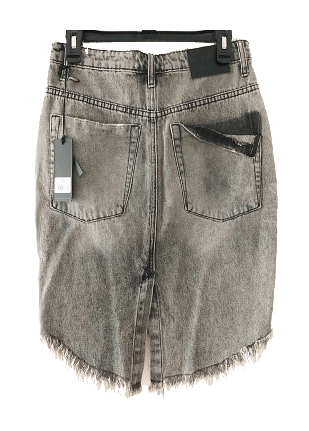 Темно-серая джинсовая однотонная юбка ONETEASPOON