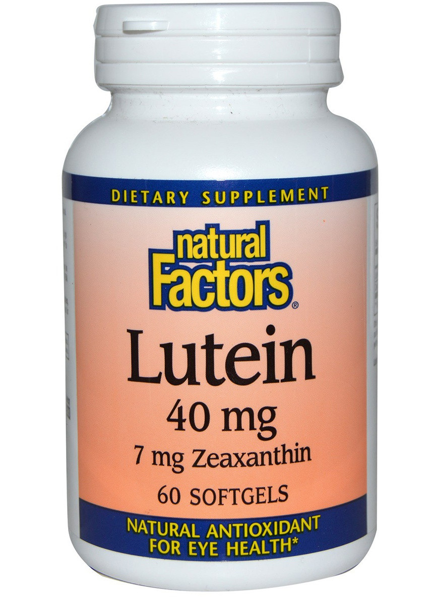 Лютеїн 40 мг, Lutein,, 60 гелевих капсул Natural Factors (228292306)