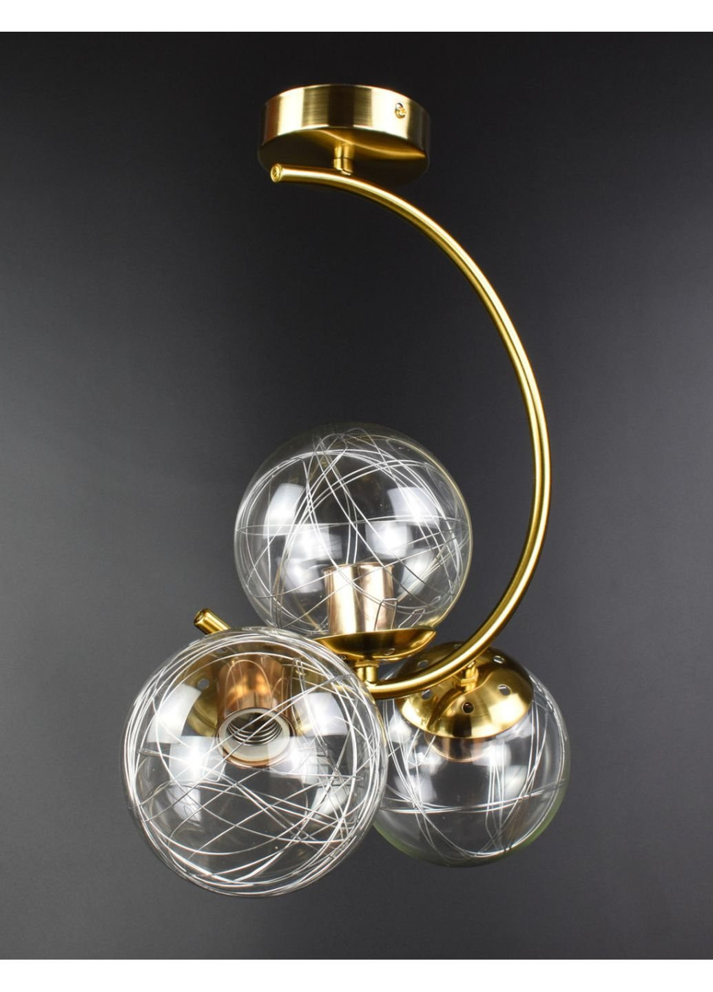 Люстра потолочная на 3 лампочки 068/3 Бронза 45х20х35 см. Sunnysky (253630663)