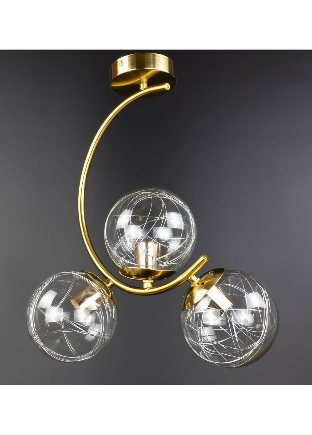 Люстра потолочная на 3 лампочки 068/3 Бронза 45х20х35 см. Sunnysky (253630663)