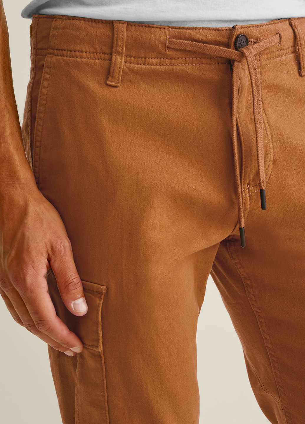 Светло-коричневые кэжуал демисезонные зауженные, карго брюки C&A