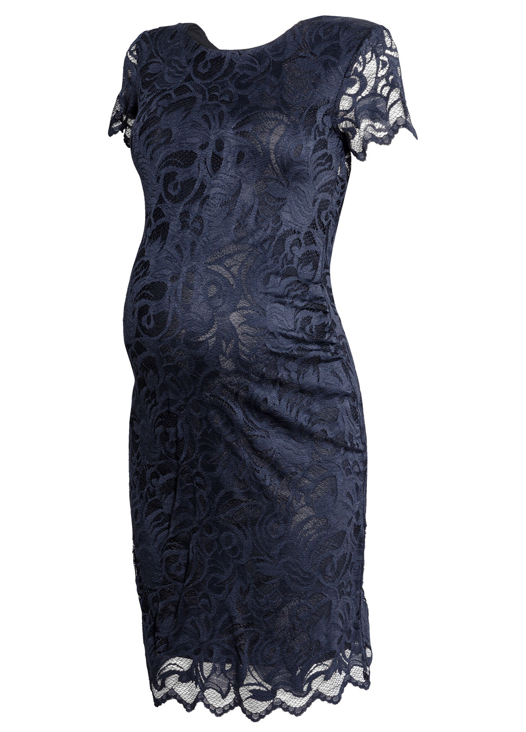 Темно-синее коктейльное платье для беременных а-силуэт H&M