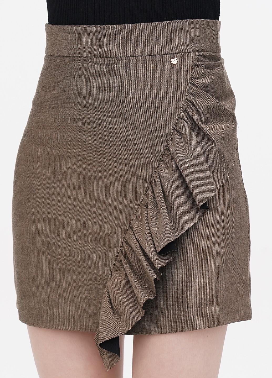 Светло-коричневая кэжуал однотонная юбка Motivi