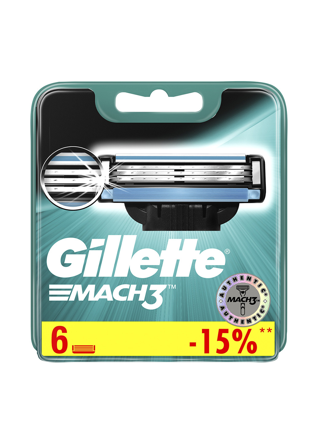 Змінні касети для бритви Mach 3, (6 шт.) Gillette (113078353)