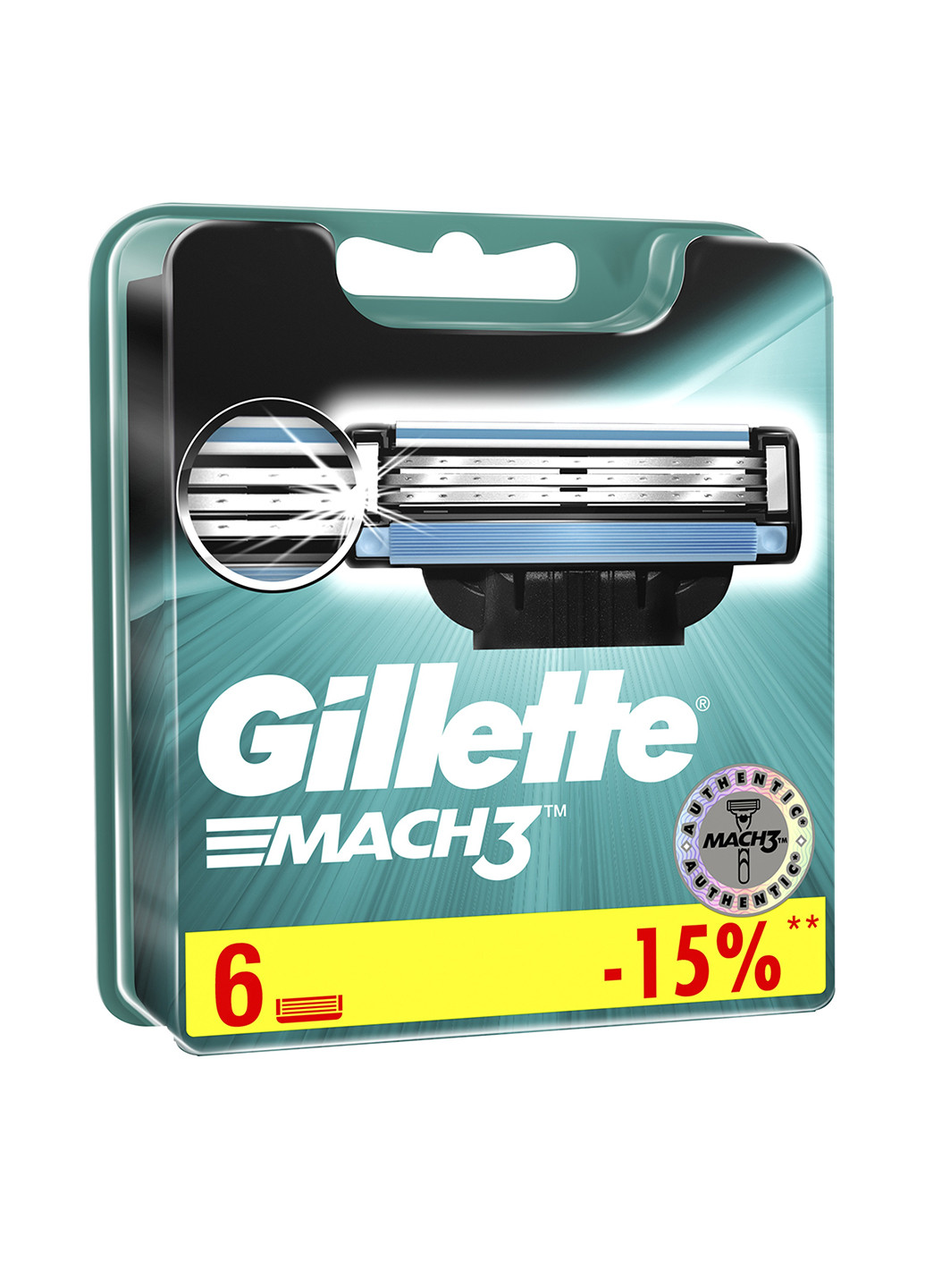 Змінні касети для бритви Mach 3, (6 шт.) Gillette (113078353)