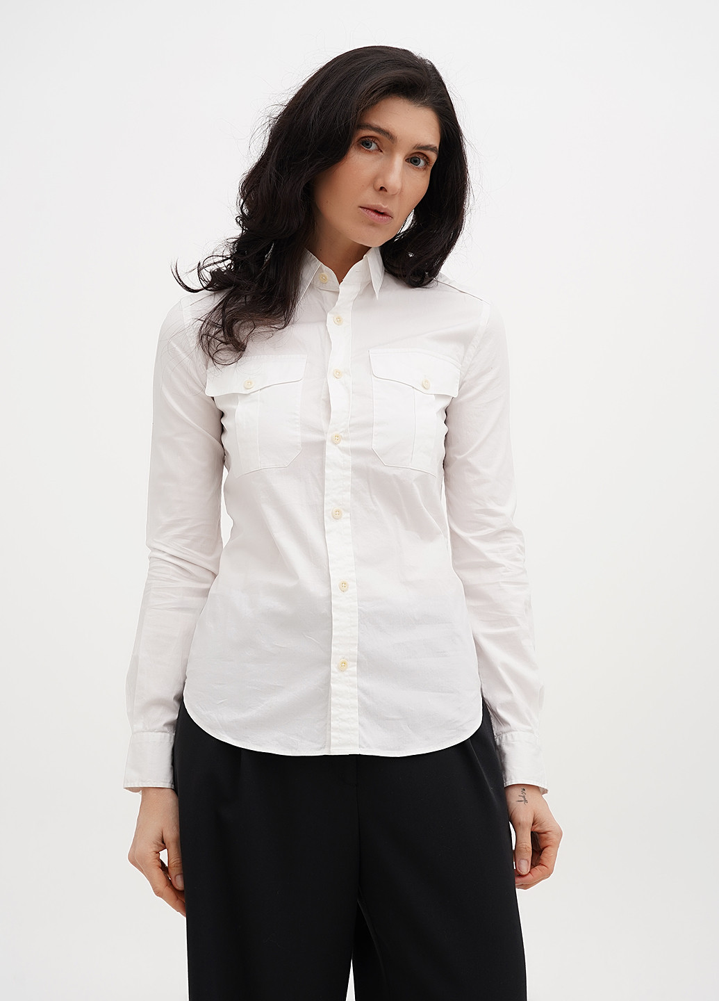 Белая классическая рубашка однотонная Ralph Lauren