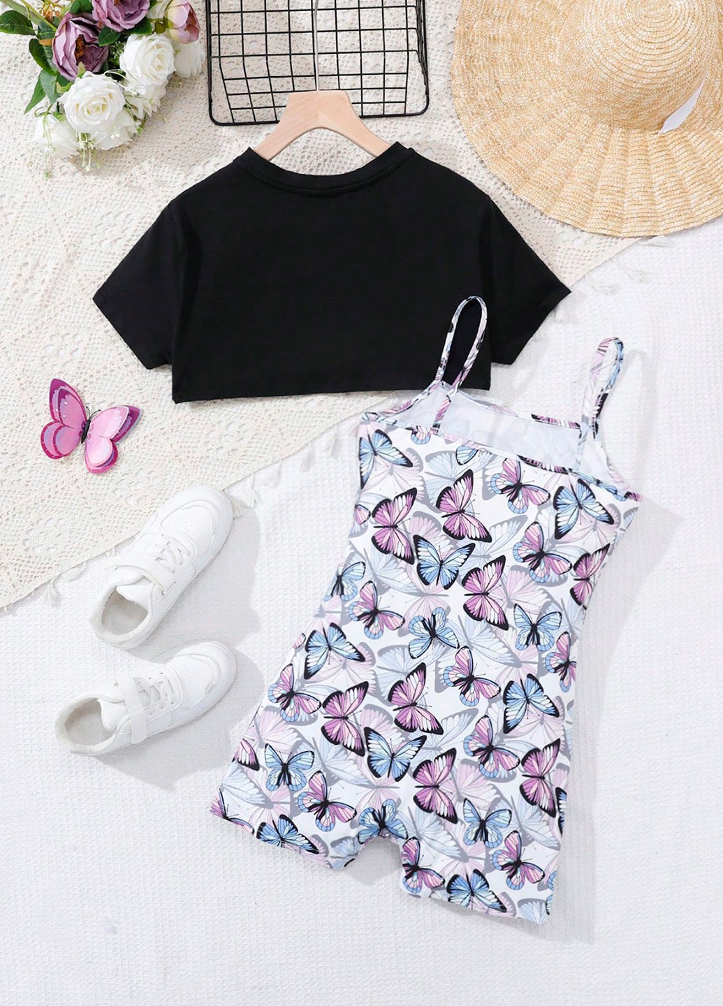 Комбінований літній комплект (топ, комбінезон) SHEIN