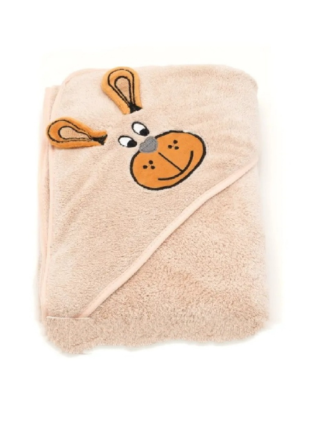 Unbranded полотенце с капюшоном пончо детское банное плед уголок конверт для купания 90х90 см (473225-prob) бежевый однотонный бежевый производство -