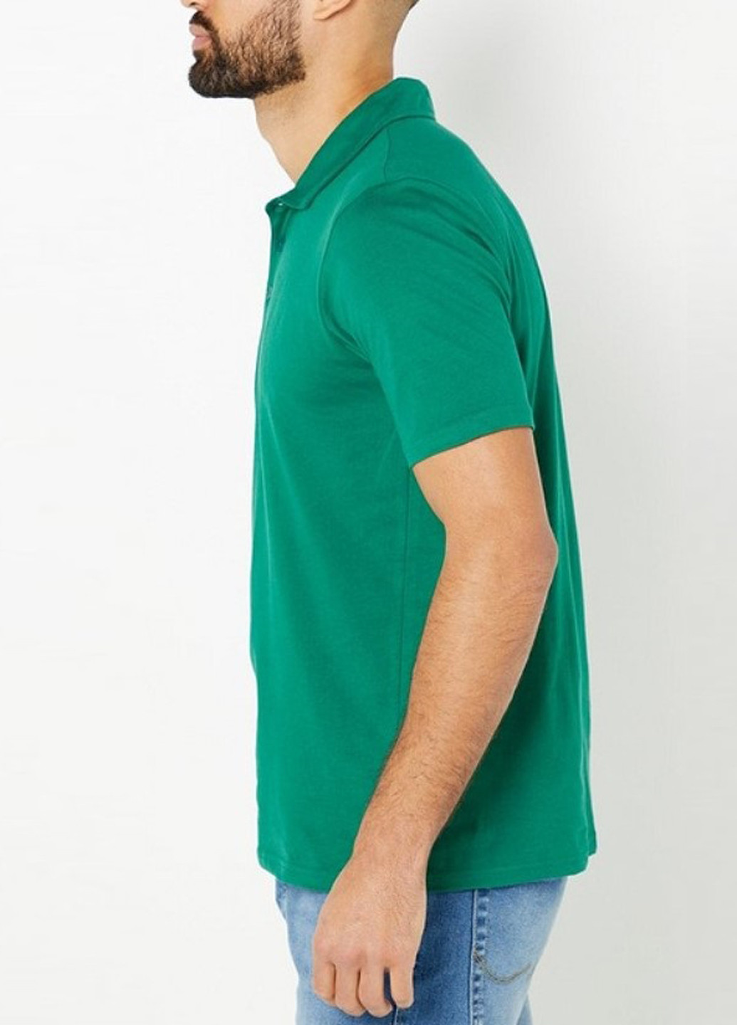 Зеленая футболка-поло для мужчин Studio однотонная