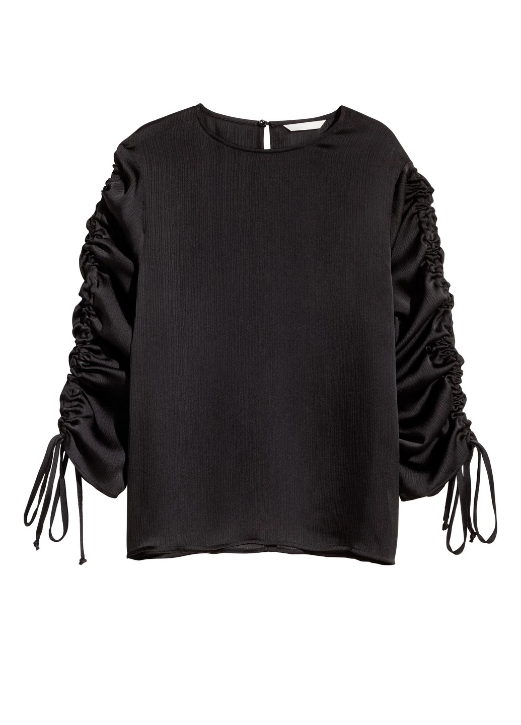 Чёрная блузка с кулисками H&M