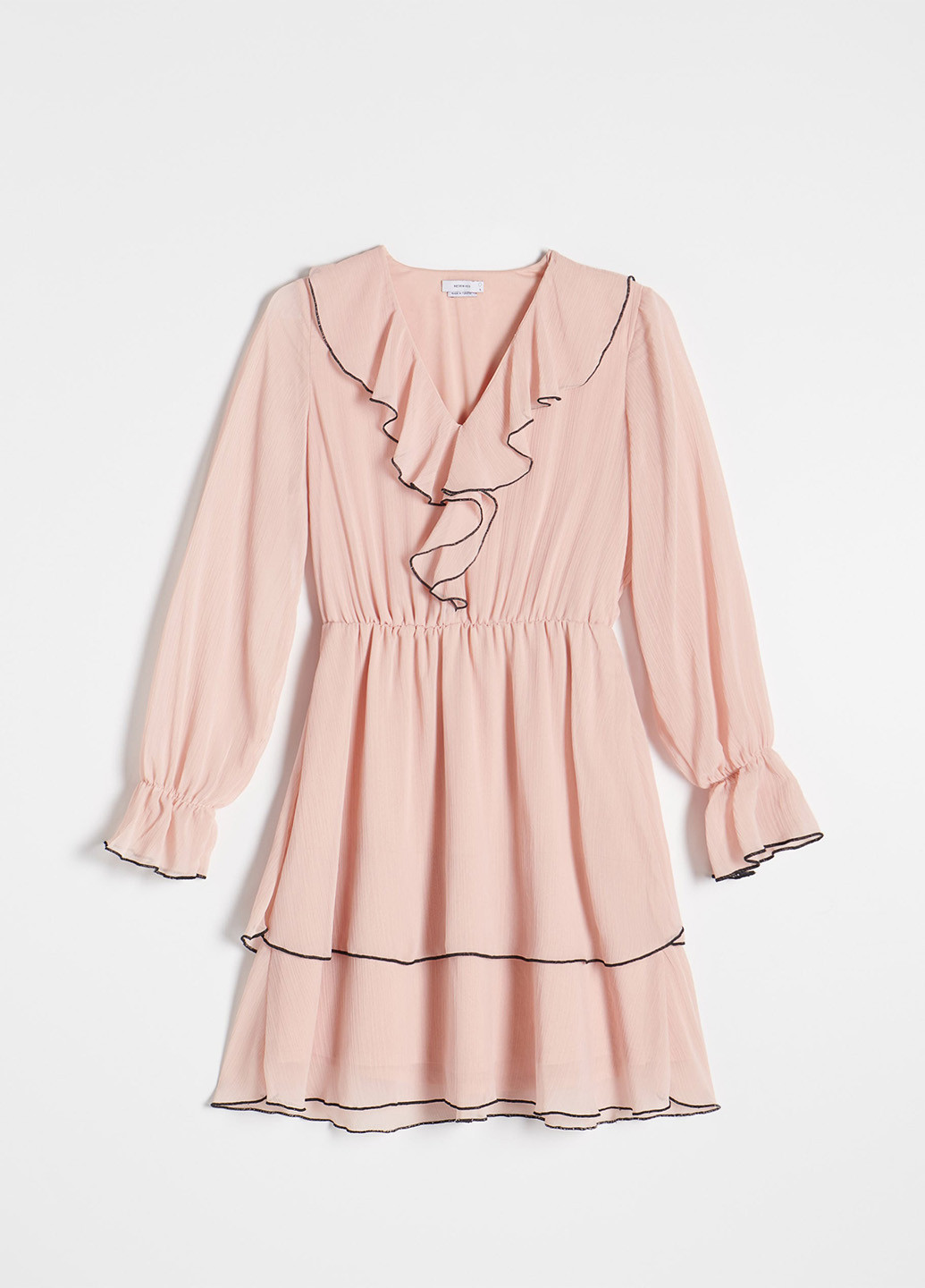 Пудровое кэжуал платье клеш Reserved однотонное