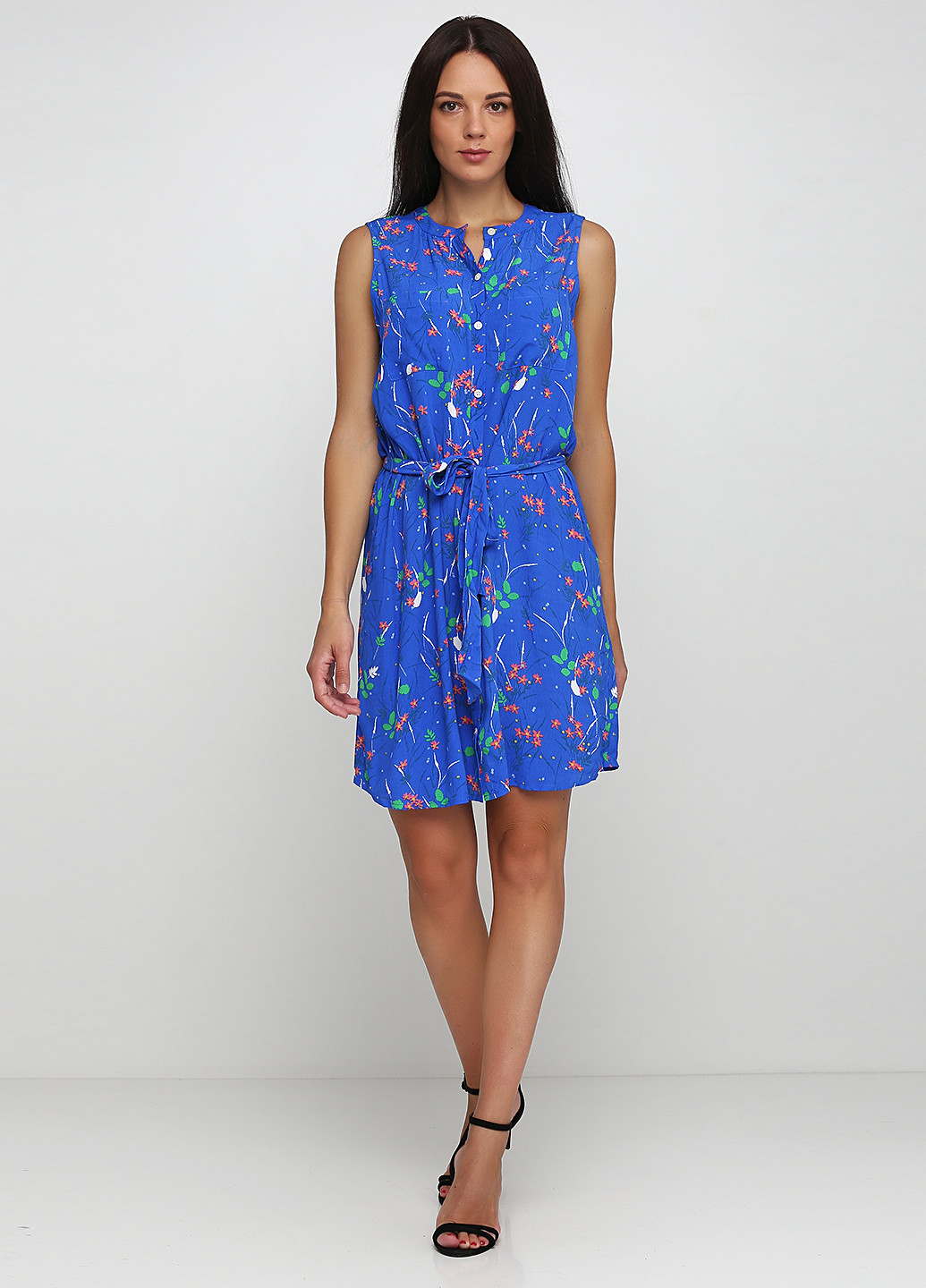 Синее кэжуал платье Gap с цветочным принтом