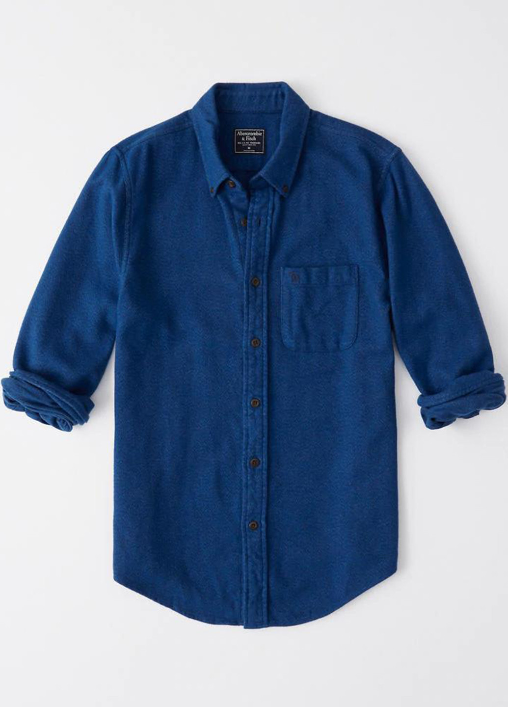 Синяя кэжуал рубашка однотонная Abercrombie & Fitch