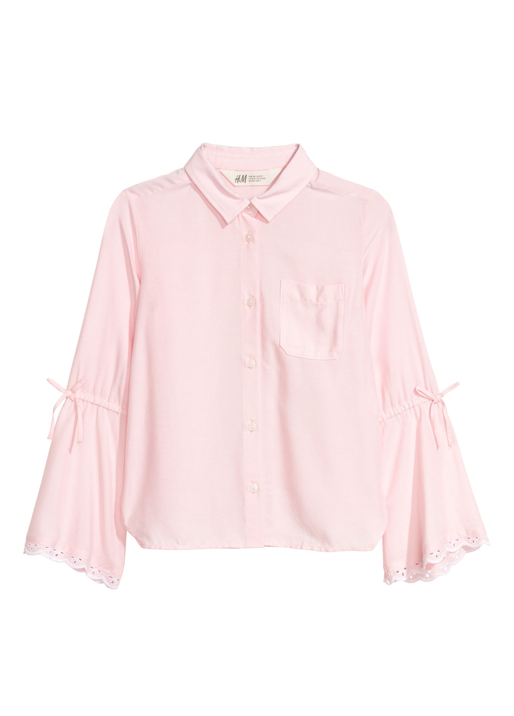 Светло-розовая однотонная блузка H&M демисезонная