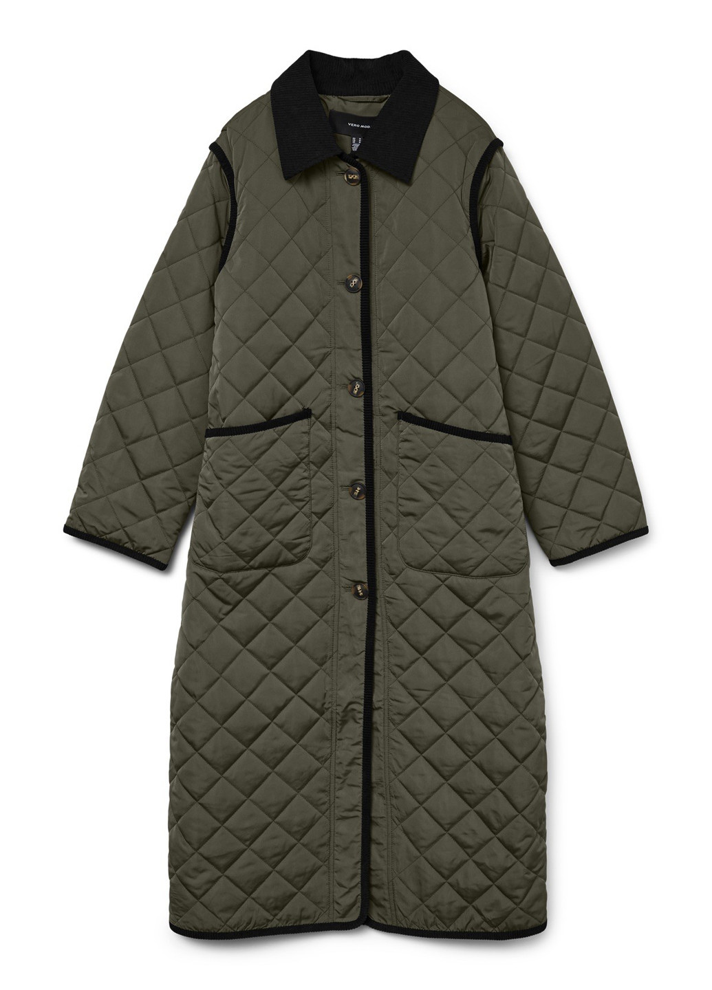 Оливкова (хакі) демісезонна куртка куртка-пальто Vero Moda