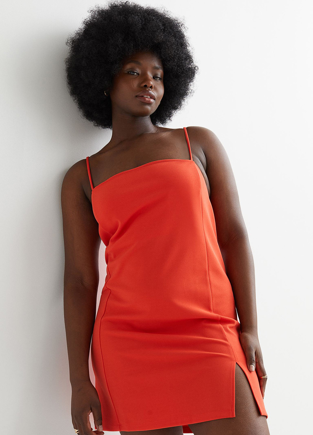 Червона коктейльна сукня сукня-комбінація H&M однотонна