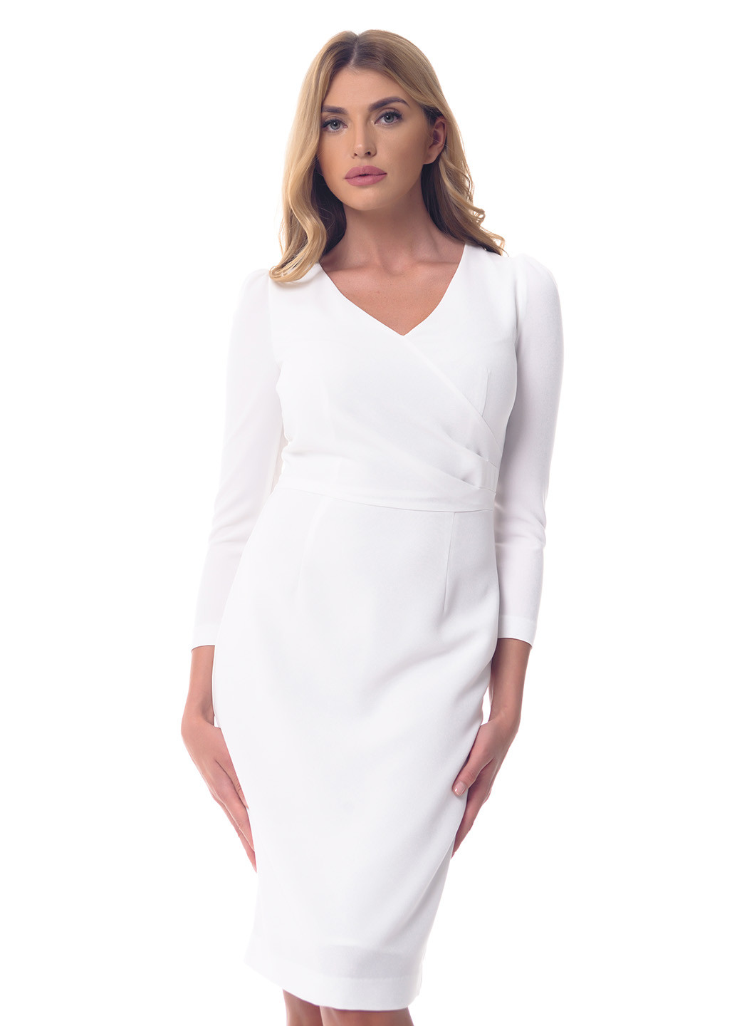 Белое кэжуал платье GENEVIE однотонное