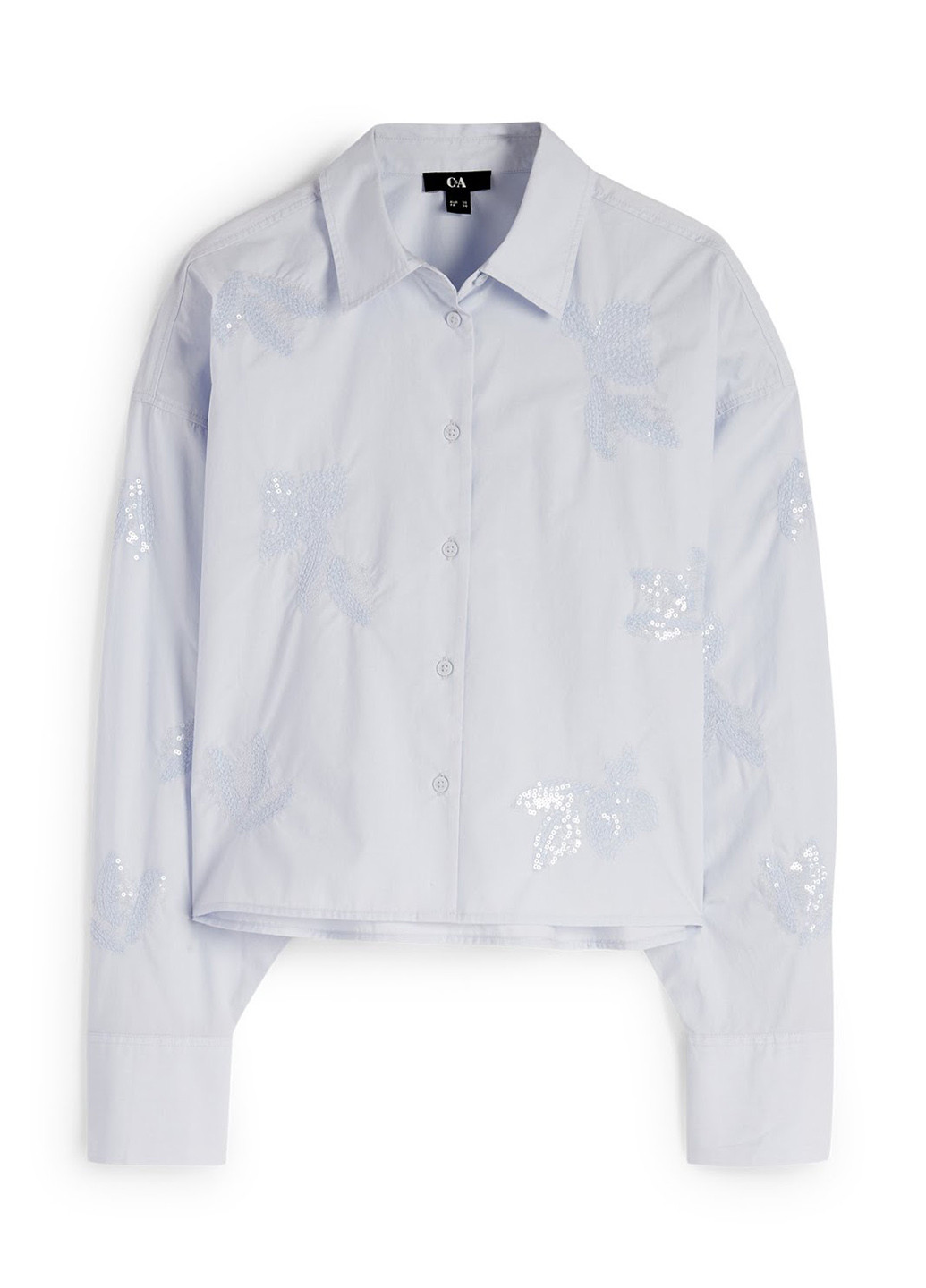 Голубой кэжуал рубашка однотонная C&A