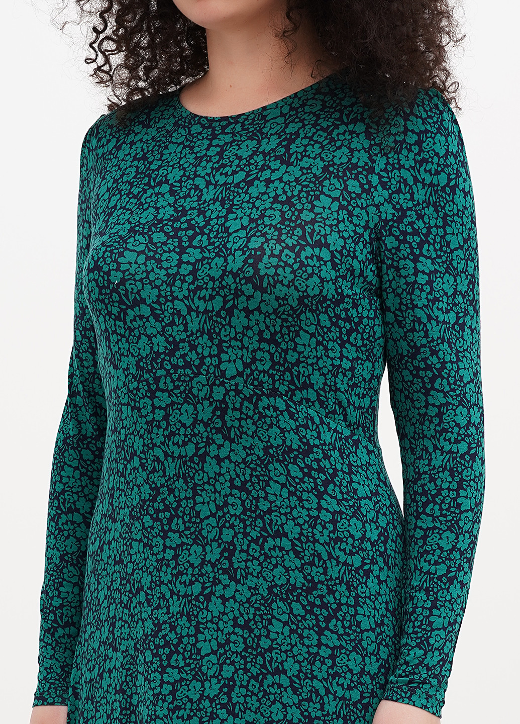 Зеленое кэжуал платье клеш Boden с цветочным принтом