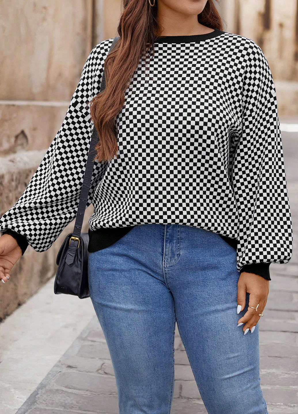 Черно-белый демисезонный джемпер джемпер SHEIN