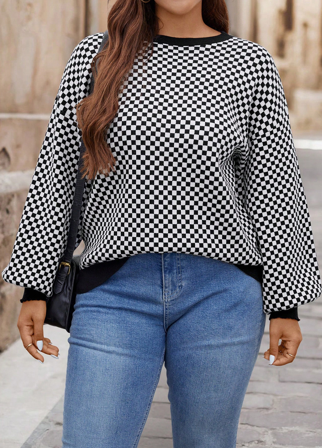 Черно-белый демисезонный джемпер джемпер SHEIN