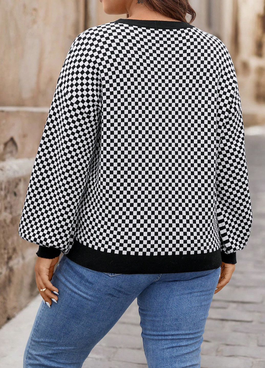 Черно-белый демисезонный джемпер джемпер SHEIN