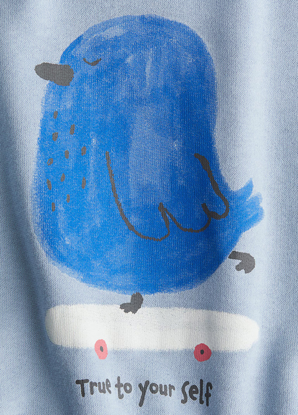 H&M свитшот рисунок светло-голубой кэжуал хлопок, трикотаж с начесом