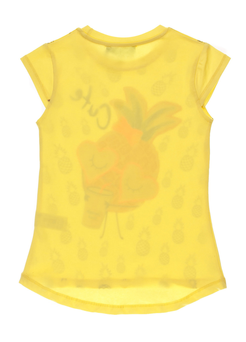 Желтая летняя футболка с коротким рукавом Cichlid