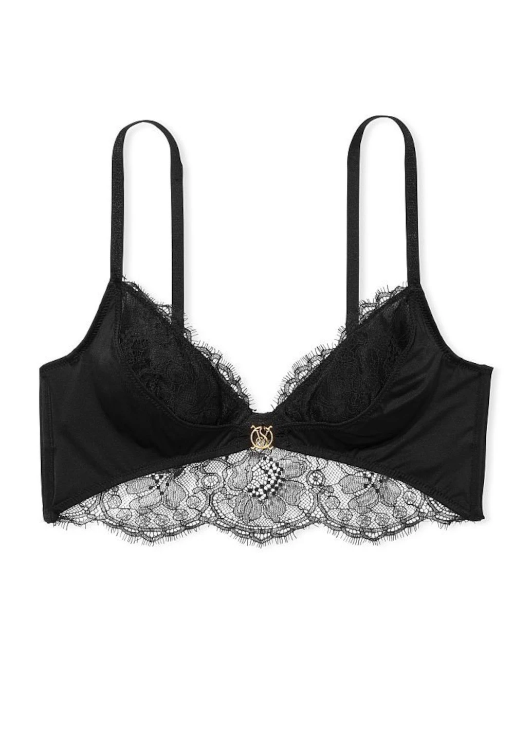 Чорний демісезонний комплект (бюстгалтер, трусики) Victoria's Secret
