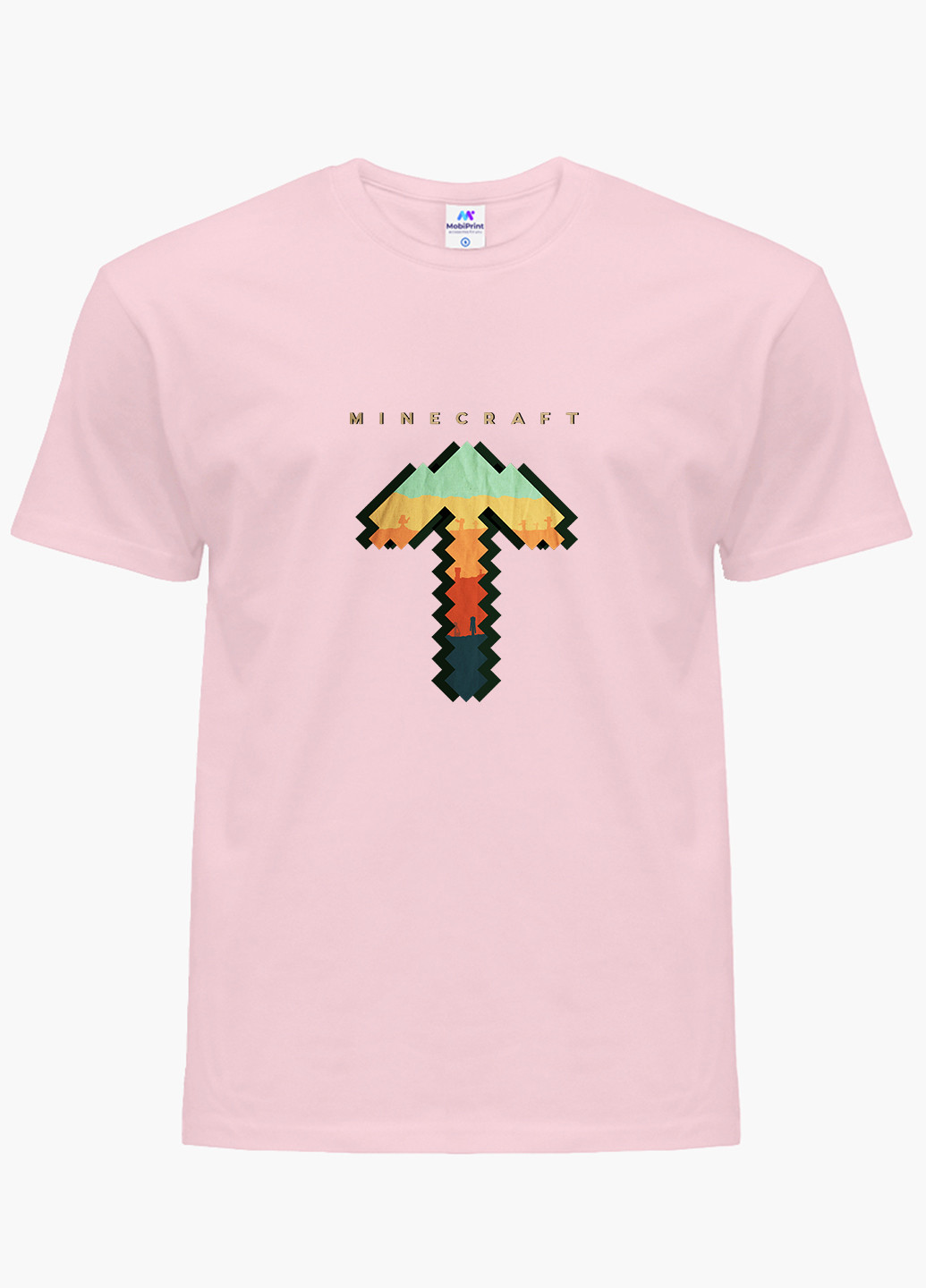 Розовая демисезонная футболка детская майнкрафт (minecraft)(9224-1169) MobiPrint