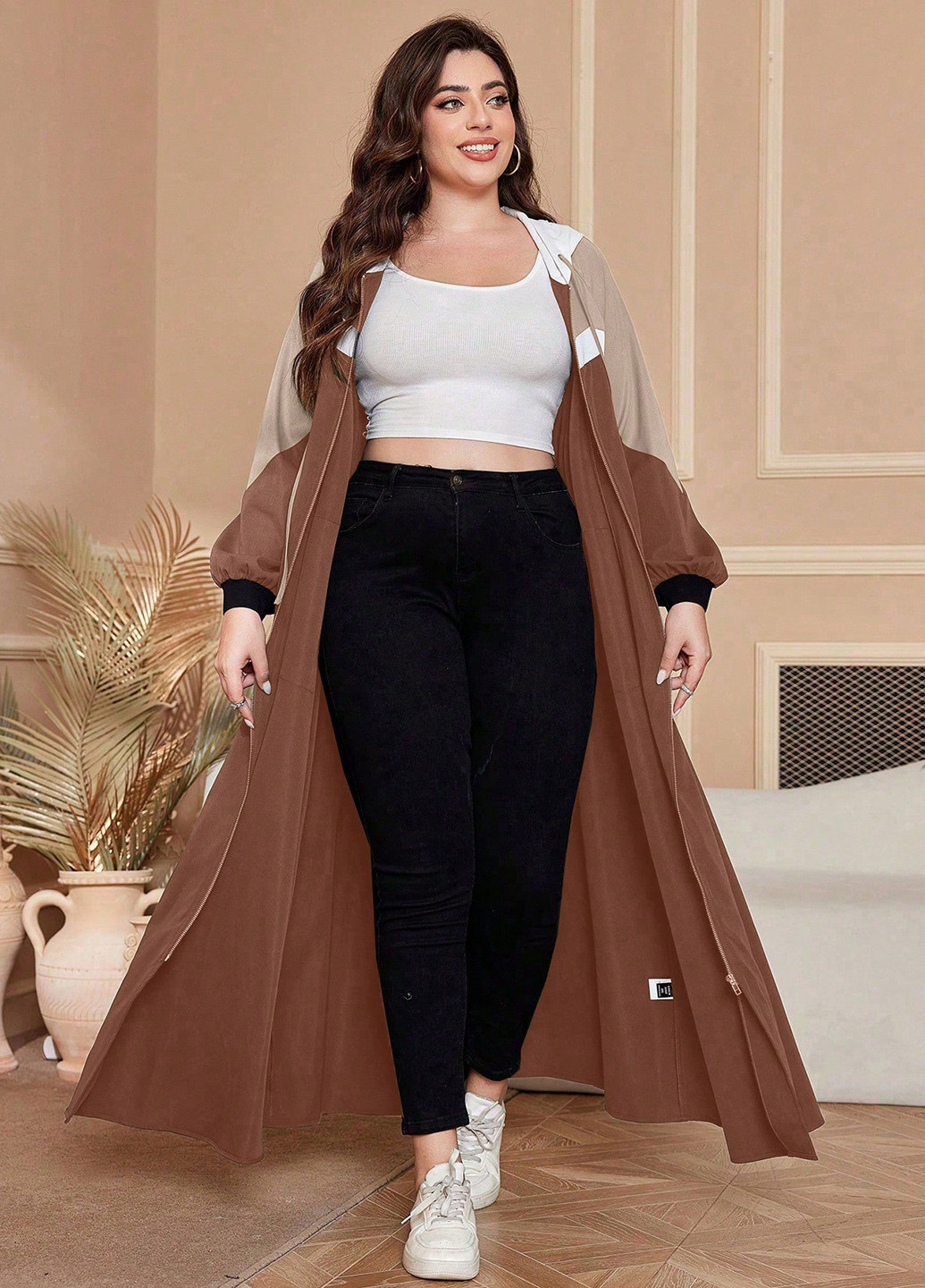 Коричневый демисезонный кардиган SHEIN