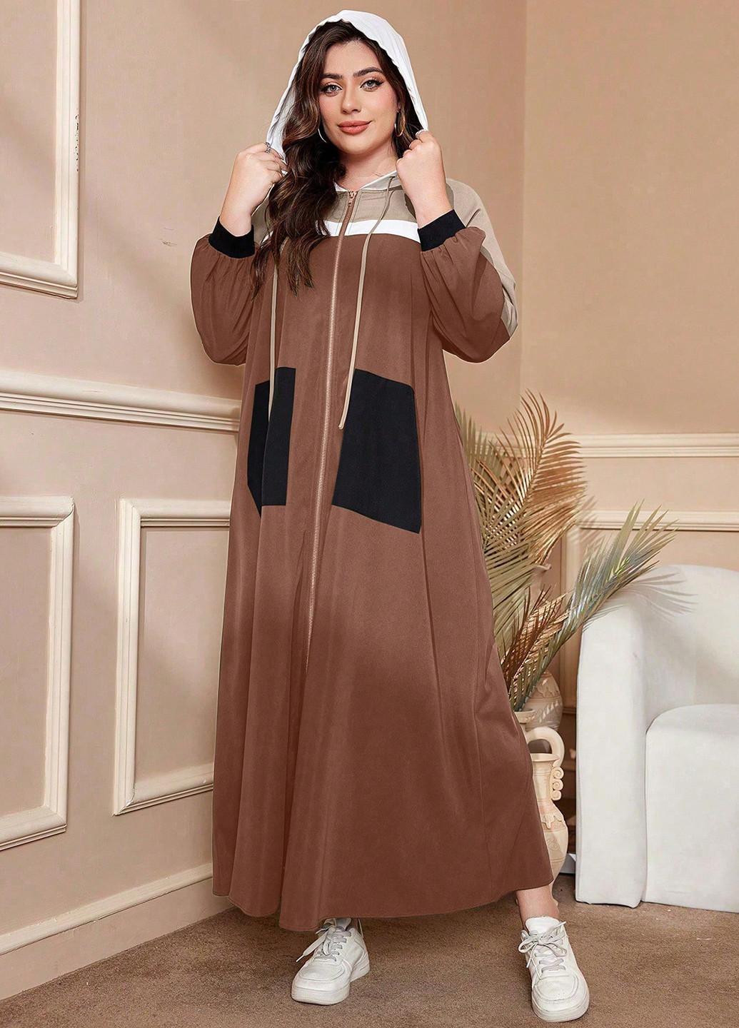 Коричневый демисезонный кардиган SHEIN